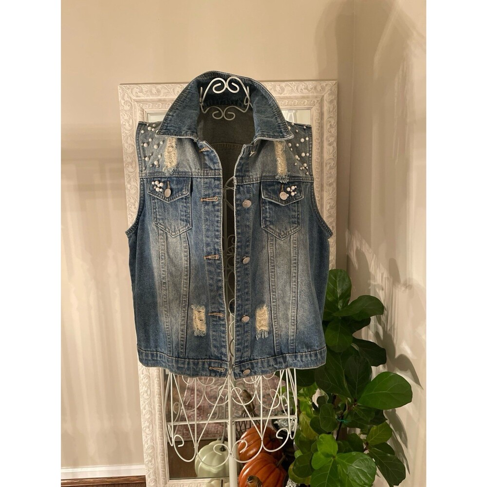 Bejeweled Denim Vest